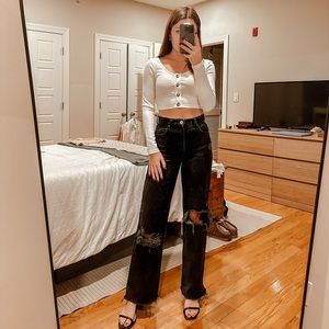 White long sleeve crop top!
